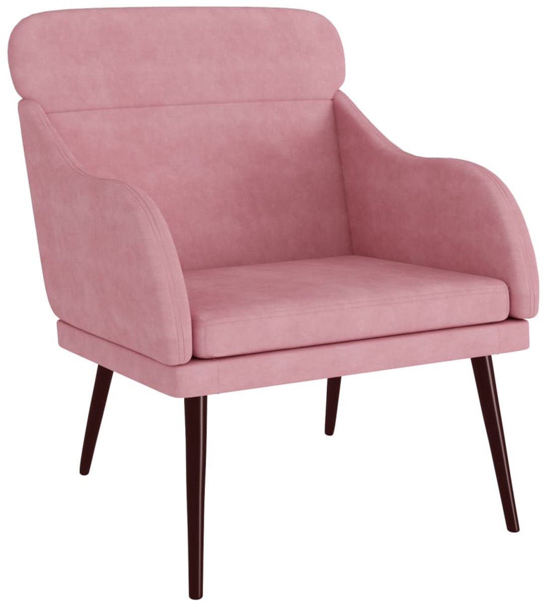 vidaXL Fauteuil - 63x76x80 - cm - fluweel - roze