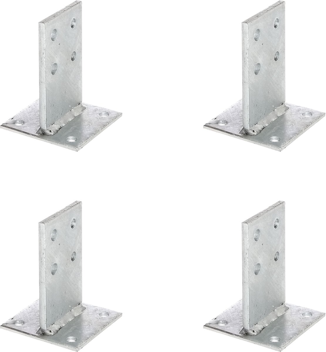 Alberts 4 x T-paaldrager mit Steg, Steg 130x80 mm, plaat 100 mm, thermisch verzinkt, voor opschroeven