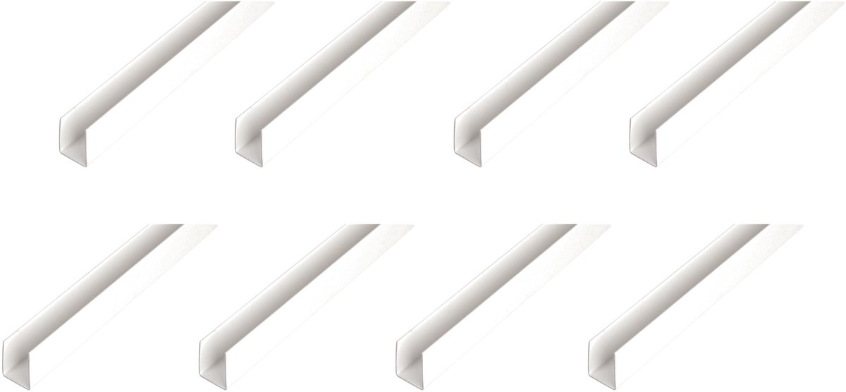 Alberts 8 x U-Profil, Aluminium, wit, 10 x 10 x 10 x 1 mm, lengte 1 m