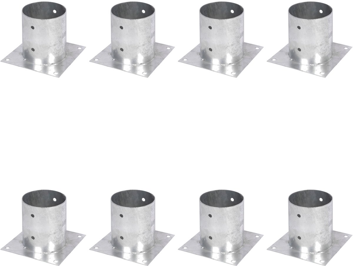 Alberts 8 x opschroefhuls voor ronde houten palen, Ø121 mm, thermisch verzinkt, voor opschroeven
