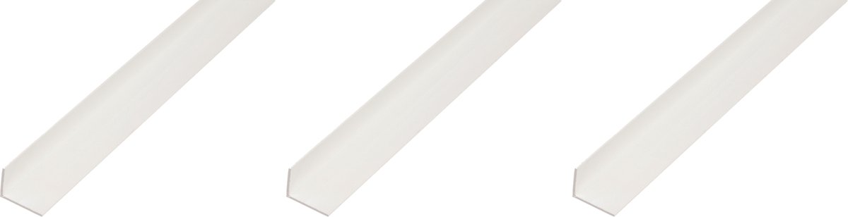 Alberts next 3 x hoekprofiel, PVC, weiß, 40 x 10 x 1 mm, lengte 2 m