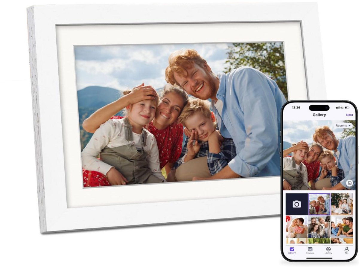 Digitale Fotolijst met Wifi - Fotolijsten - Frameo App - HD Kwaliteit - Wit