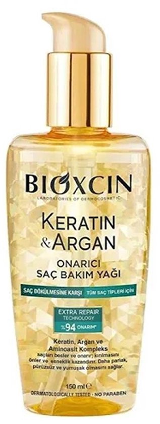 Bioxcin Keratin & Argan Repairing Hair Care Oil – Herstellende Haarolie tegen Haaruitval – Voor alle Haartypes – 150 ml - Keratine olie - Argan olie - Bio Keratin - Haarverzorging