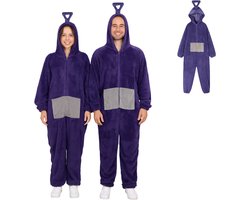 Joya Party® Tele Onesie tinky | Paars Verkleedkostuum Volwassenen | Carnavalskleding heren & dames | Verkleedkleren Man Vrouw | Tubbie Kostuum | Carnaval kleding | Verkleedkleding | Verkleed als | Groepskostuum | Europese Maat | Maat L/XL