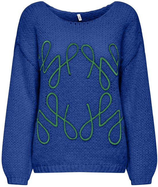 ONLY - ONLALYSSA LIFE LS EMB O-NECK KNT - Pull femme