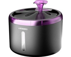 Petrebels Drinkfontein Kat - Waterfontein incl. Filter - 2,4 Liter - Met LED - Fluisterstil - Spring 20 Zwart