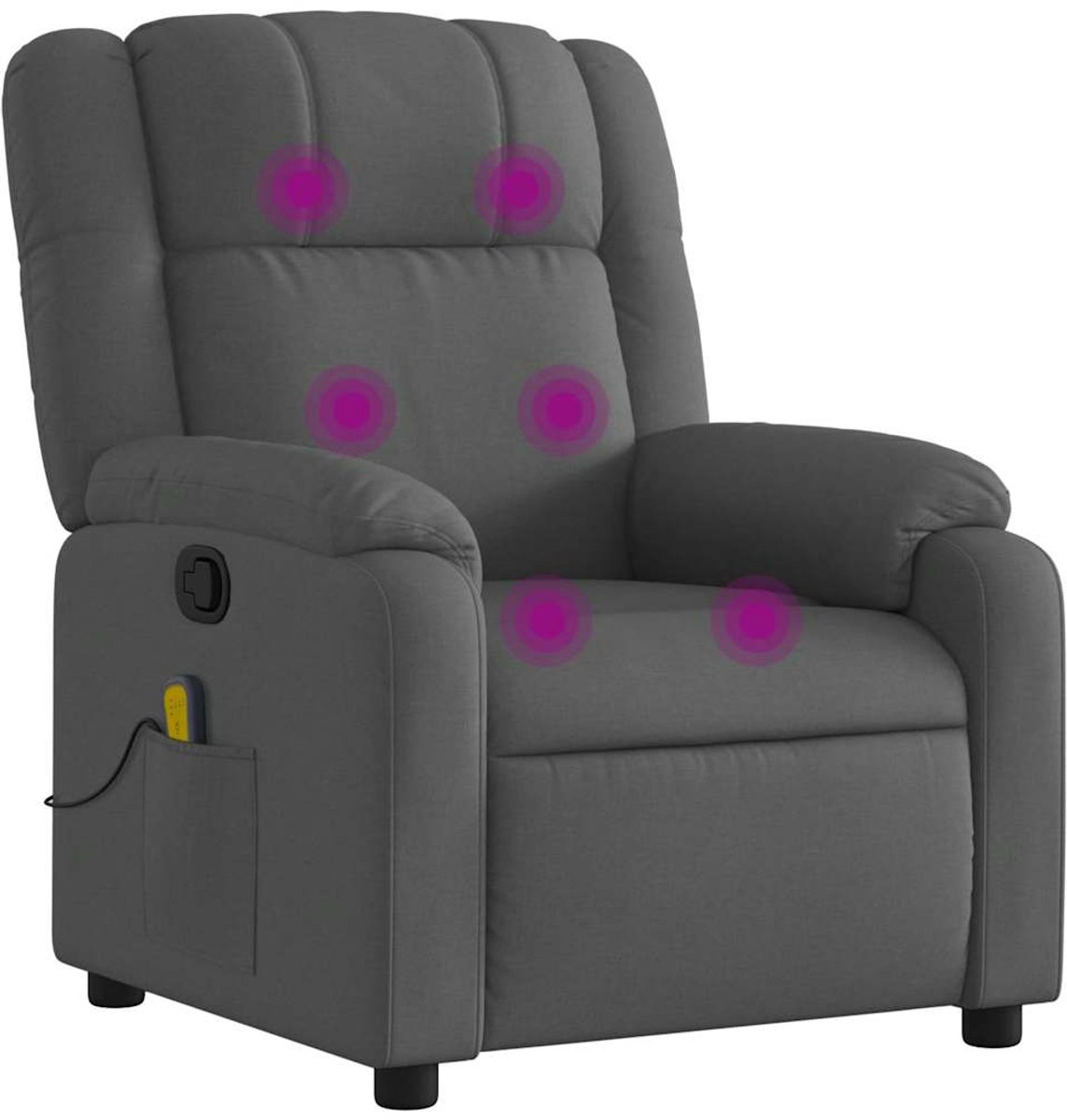 vidaXL Massagestoel - in - donkergrijze - stof Donkergrijs