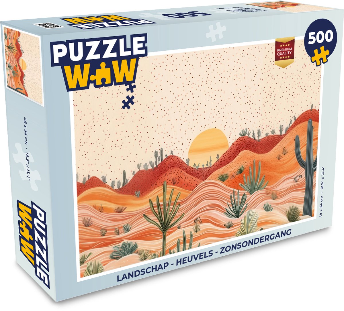 Puzzel Landschap - Heuvels - Zonsondergang - Legpuzzel - Puzzel 500 stukjes