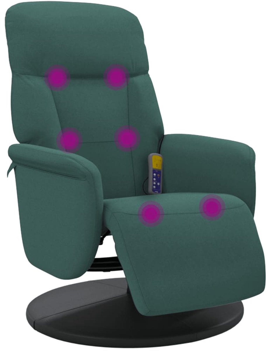 vidaXL Massagestoel Verstelbaar met Voetensteun Donkergroen