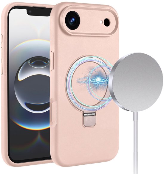 Coque iPhone Air – Coque Solidenz rose avec béquille MagSafe – Coque arrière antichoc