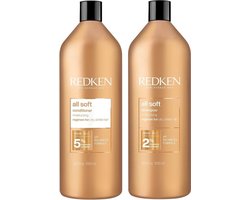 Redken Combinatie All Soft Shampoo en Conditioner 1000ml - extra voordelig