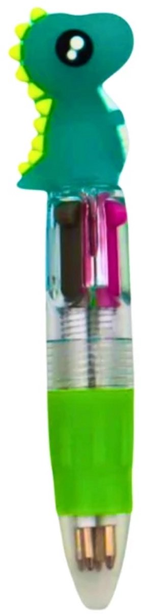 Balpen Dino Groen – Leuke Meerkleuren Schrijfpen voor Kinderen – Stoere Dieren Pen met Dinosaurus – School & Cadeautje