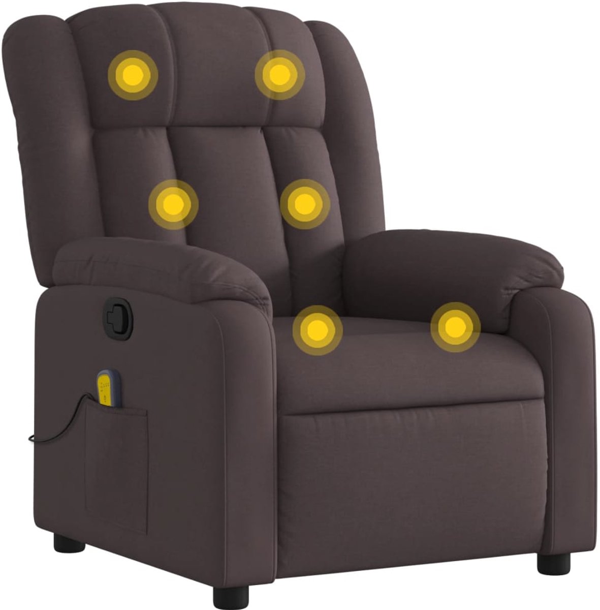 vidaXL Massagestoel - verstelbaar - stof - donkerbruin