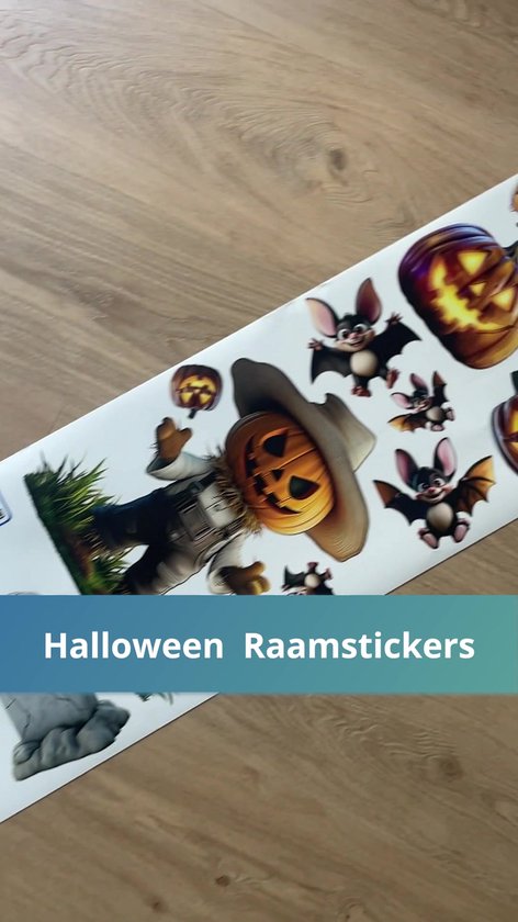 Halloween Raamstickers MEDIUM set - Statische herbruikbare Halloween raamdecoratie