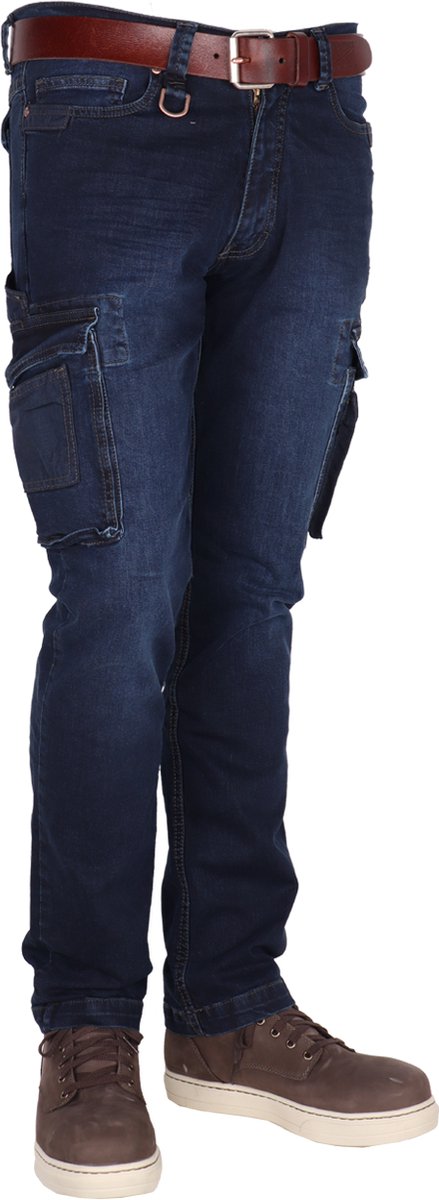 Crosshatch multifunctionele werkjeans, regular fit, dijbeenzak | Maat 38/32