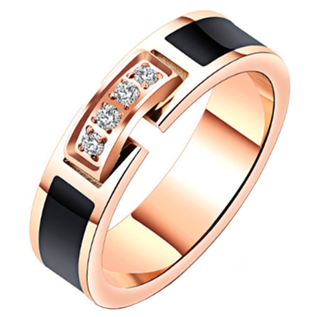 Cilla Jewels dames ring Rosegoudkleurig Verguld Zirconia-17mm