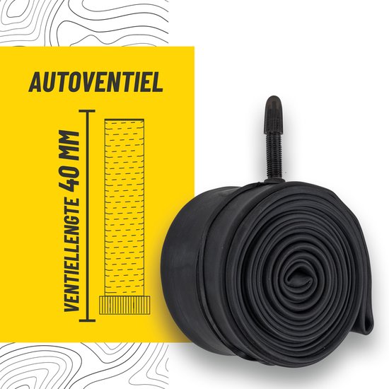 Zwarte fiets binnenband met een AUTENTIELE van 40 mm.
