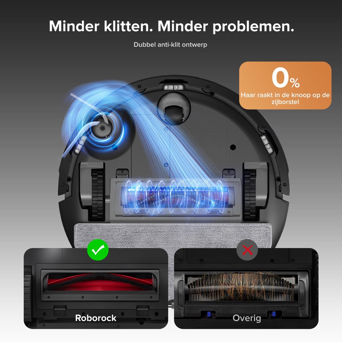 Roborock Q10 S5+ Set Robotstofzuiger en Dweil met Zelflediging-Zuigkracht van 10000 Pa-Vibrerende dweilpads-Handsfree Reinigen tot 7 Weken-Dubbel Anti-klitontwerp-Automatisch dweilen-Obstakelvermijding-Zwart-S8 Plus Upgrade-2 stofzakken — afbeelding 5