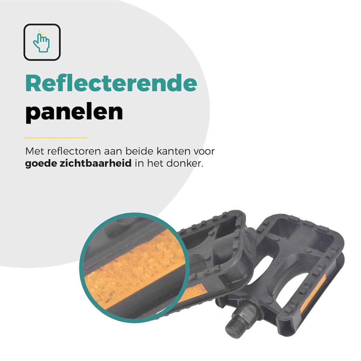 Voltano Antislip E-bike Fietspedalen 421110 Zwart - Universeel - Reflectoren - Trappers Fiets – foto 5