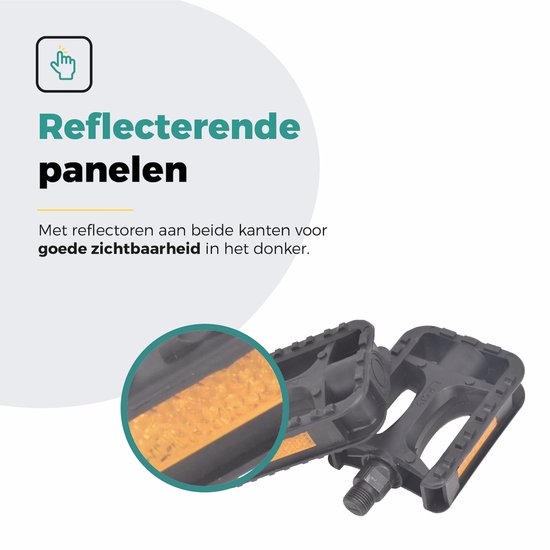 Voltano Antislip E-bike Fietspedalen 421110 Zwart - Universeel - Reflectoren - Trappers Fiets van Voltano — afbeelding 5