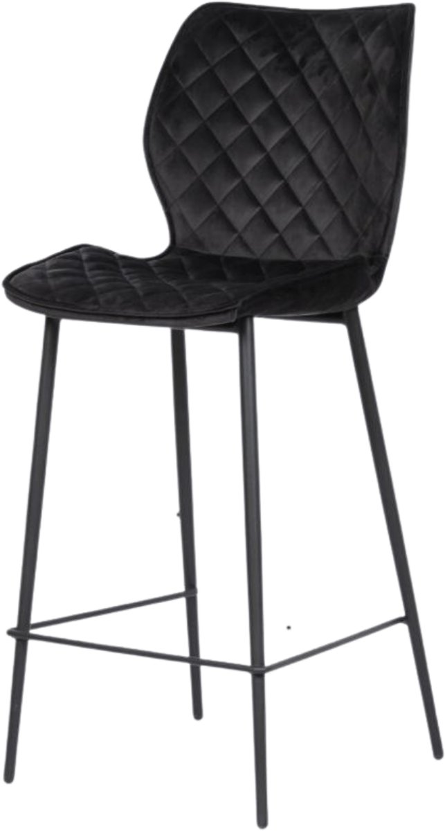 DS4U® Ruby barkruk velvet 66 cm zwart