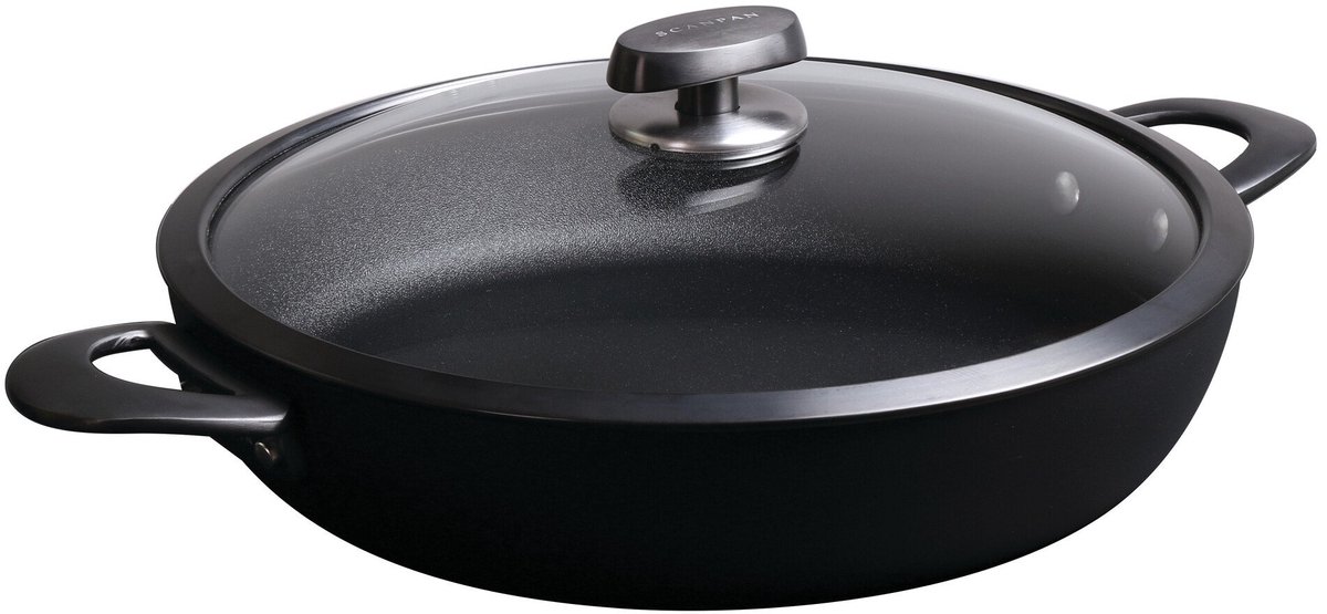 Scanpan Pro SB+ Hapjespan met 2 handgrepen - 32 cm - Met deksel