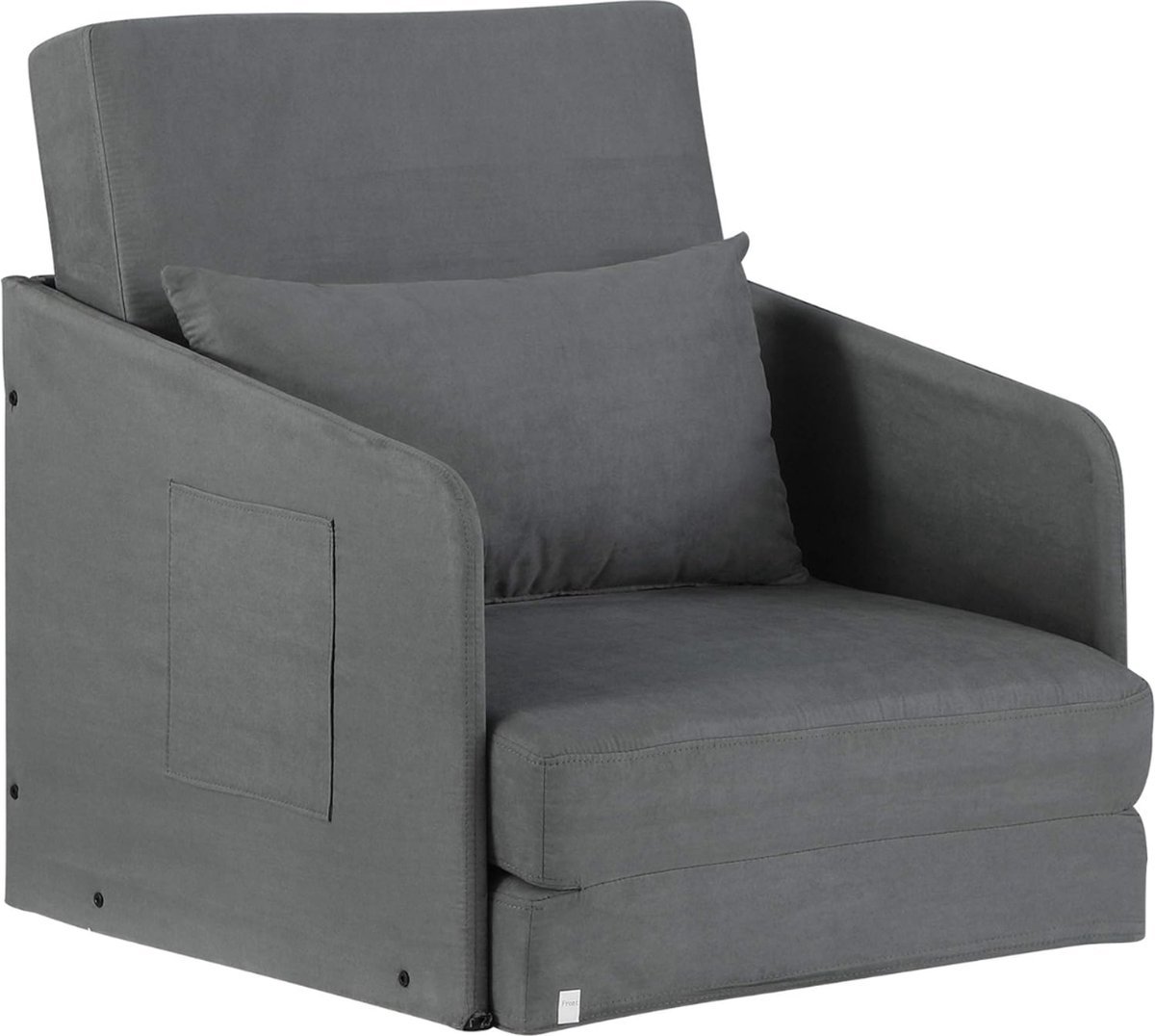 Thuys – Slaapfauteuil – Logeerbed – Zetelbed – Slaapstoel Belastbaar – 70 x 74 x 78cm – Grijs