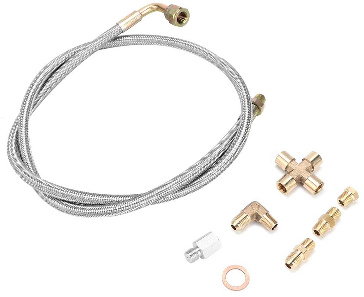 36" Gevlochten Staal Turbo Olie Feed Lijn - 1/8 NPT - Diverse Fittingen