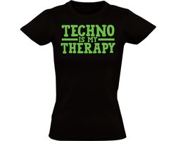 Techno is My Therapy Dames T-shirt - festival - rave - dance - dj - muziek - shirt