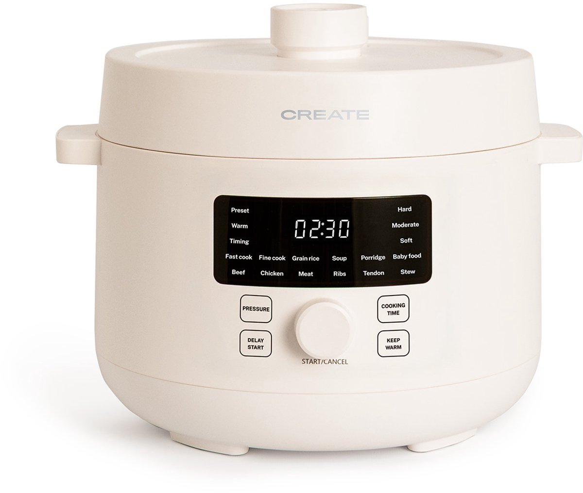 CREATE - 4L Programmeerbare multifunctionele elektrische snelkookpan Gebroken wit - PRESSURE COOKER STUDIO