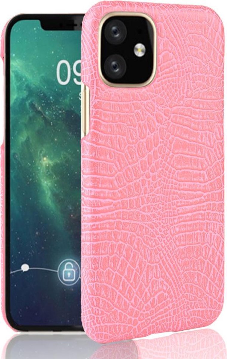 Hardcase met krokodil-textuur voor iPhone 11 Pro Max 6.5 inch - Roze