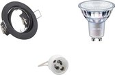 LED Spot Set - GU10 Fitting - Inbouw Rond - Mat Zwart - Kantelbaar Ø83mm - Philips - MASTER 927 36D VLE - 3.7W - Warm Wit 2200K-2700K - DimTone Dimbaar - BES LED