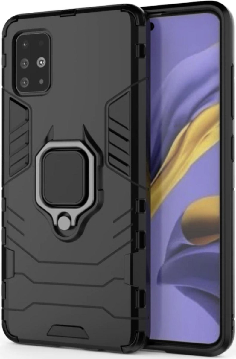 Geschikt voor Samsung Galaxy A51 Magnetische Backcover - Zwart - voor Autohouder