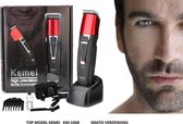 KEMEI Kapster High Precision Hair And Beard Trimmer - KM1008 - trimmer - rood