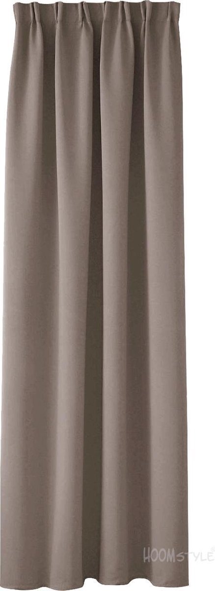 HOOMstyle Kant en Klaar Gordijn - Verduisterend - Met Plooiband - 270x140cm - Taupe - 1 Stuk
