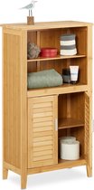 relaxdays - armoire de toilette LAMELL bambou - armoire - armoire de toilette stores en bois