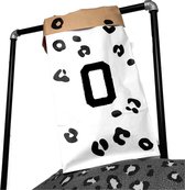 Opbergzak kinderkamer leopard met voorletter O-Paperbag speelgoed-60x30cm