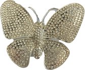 Petra's Sieradenwereld - Magneetbroche vlinder zilverkleurig met strass