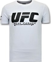 T-shirts pour hommes fanatiques locaux avec imprimé - UFC Championship Basic - T-shirt blanc pour homme - UFC Championship Print - T-shirt pour homme noir Taille L