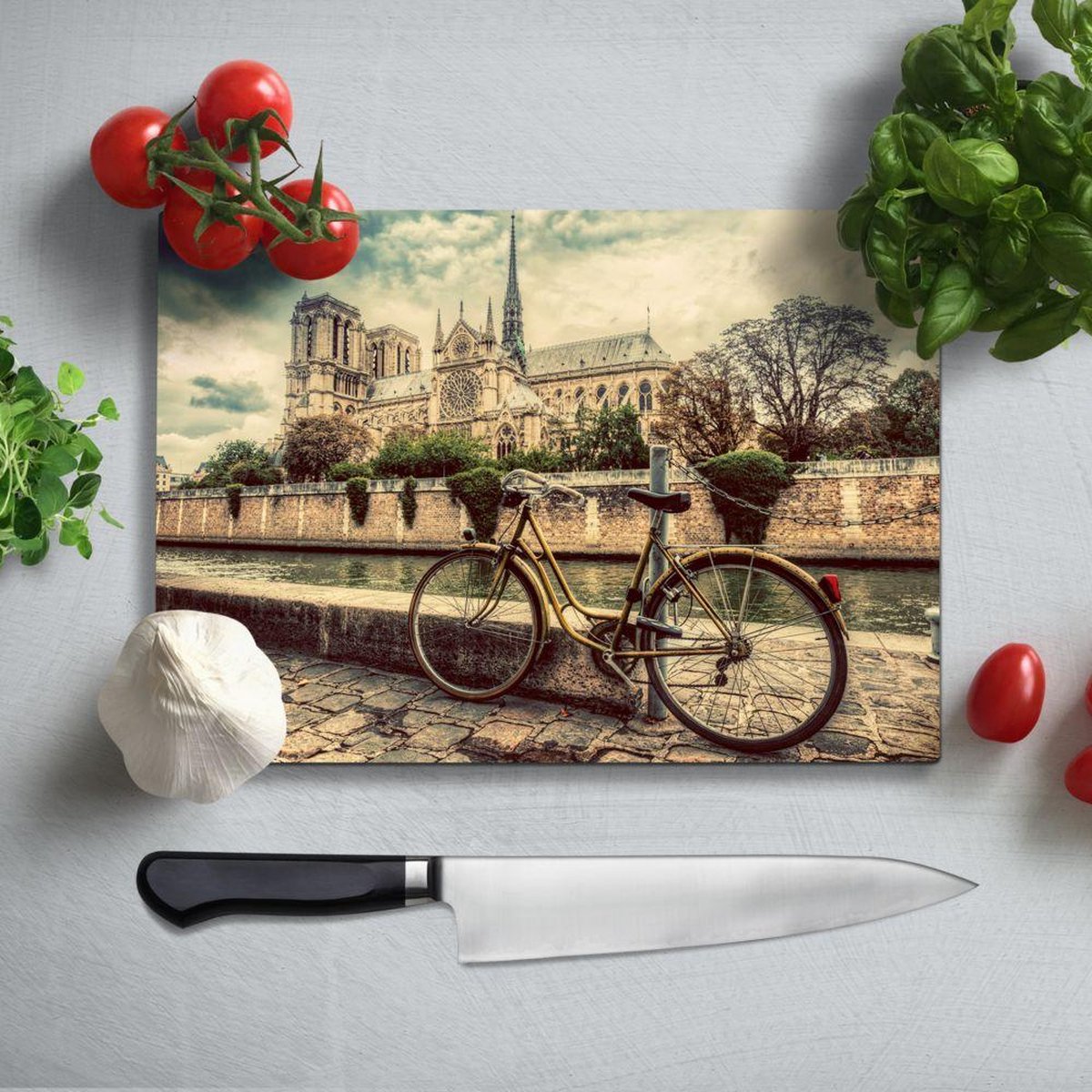 Glassnijplank - Fiets - Glazen Snijplanken - 35×25 cm - 4mm