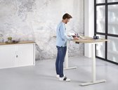 Zit-sta bureau elektrisch Stable 160x80|Natuur eiken|Wit frame