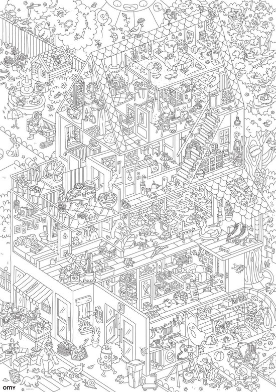 Omy Kleur Poster Thuis Giant Coloring Poster Voor Jong En Oud 100 X 70 Cm Bol Com