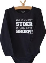 Baby rompertje Vind je mij niet stoer ik word grote broer jongen - Zwangerschapsaankondiging | Lange mouw | blauw | maat 74-80 zwangerschap aankondiging shirt worden zwangerschap aankondiging bekendmaking baby