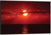 Dibond –Zonsondergang bij de Zee– 40x30 Foto op Aluminium (Wanddecoratie van metaal)
