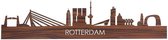 Skyline Rotterdam Palissander hout - 100 cm - Woondecoratie design - Wanddecoratie - WoodWideCities