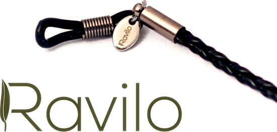 Ravilo® Brillenkoord - gevlochten - zwart - glasses cord - brillen accessoire - Ravilo