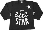 Shirt My Little Star| Babykleding My Little Star | Little star | Kinderkleding | Kinder t-shirt | Baby t-shirt lange mouw | zwart | maat 86  |