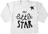 Shirt My Little Star| Babykleding My Little Star | Little star | Kinderkleding | Kinder t-shirt | Baby t-shirt lange mouw | wit | maat 92  |