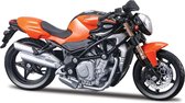 Bburago MV AGUSTA BRUTALE S grijs/oranje schaalmodel 1:18