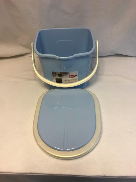 Branq Toiletemmer Draagbaar met Deksel - 15,5L - Blauw van Branq — afbeelding 3
